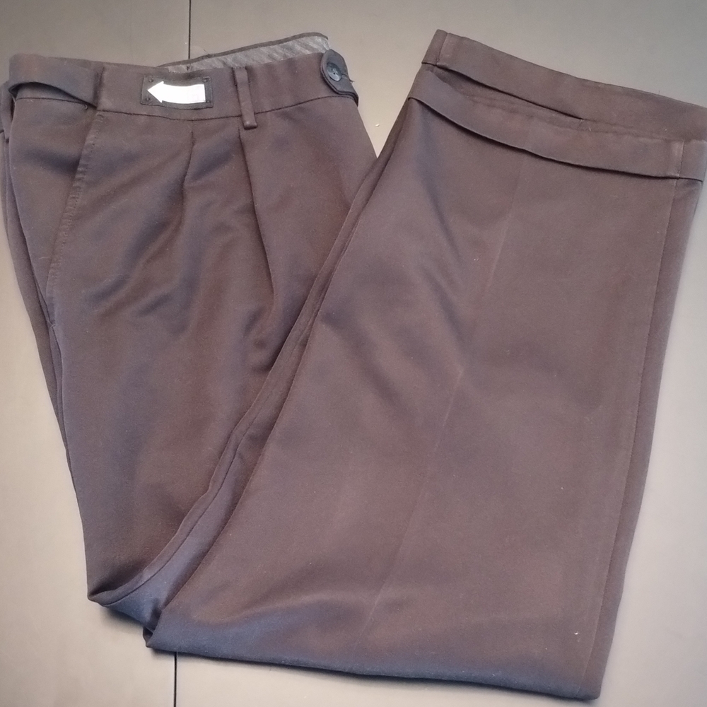 Pre-owned Savane Men's Pleated Black Dress Pants/Trousers